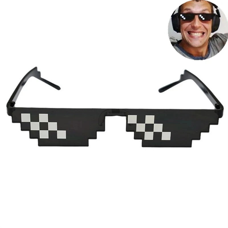 New Creative 8 Bit Thug Life Sun Glasses Pixelated Men Women Party Eyeglasses Mosaic UV400 Vintage Eyewear Fishing Sunglasses