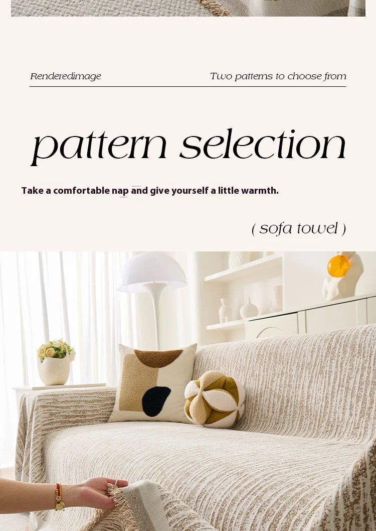 Luxury Sofa Cover L-Shaped Couches Chenille Reversible Stretchable Sofa Protector Slipcover Non-Slip All-Season Couch Blanket