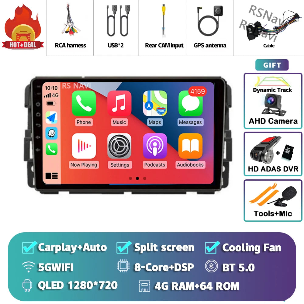 Android 16 Carplay Car Radio For Chevrolet Silverado Impala GMC Yukon Acadia Sierra Navigation GPS Multimedia Player stereo wifi