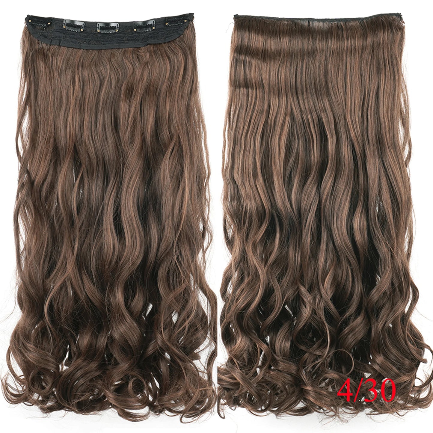 Soowee 24'' 28'' Synthetic Hair Charms Clip In Hair Extensions Dirty Blonde Fake Brown Curly Hair Pieces for Women