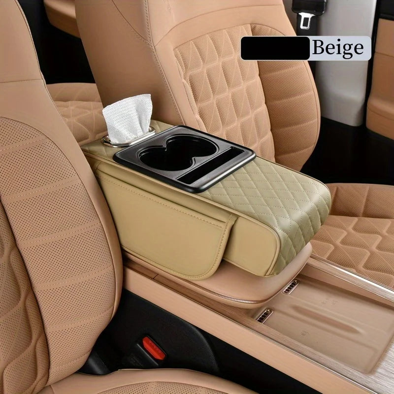 Car Center Console Cover, Leather Armrest Cover for Car, Universal Middle Console Cushion