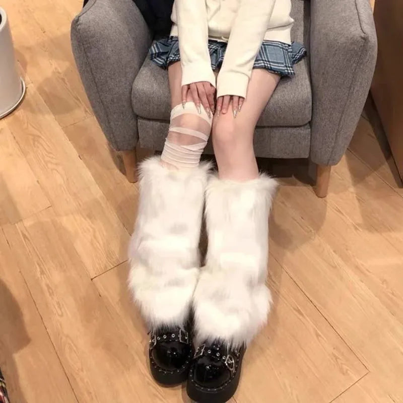 Women's Faux Fur Leg Warmers, Knee Length