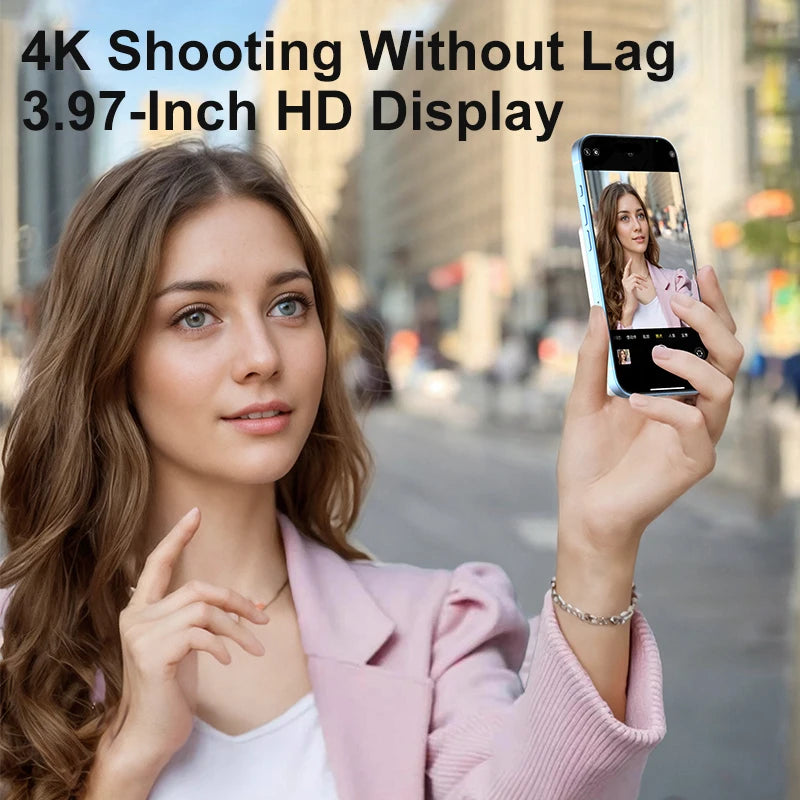 Magnetic Phone Back Vlog Selfie Monitor Screen Live Stream Camera Compatible with iPhone & Android