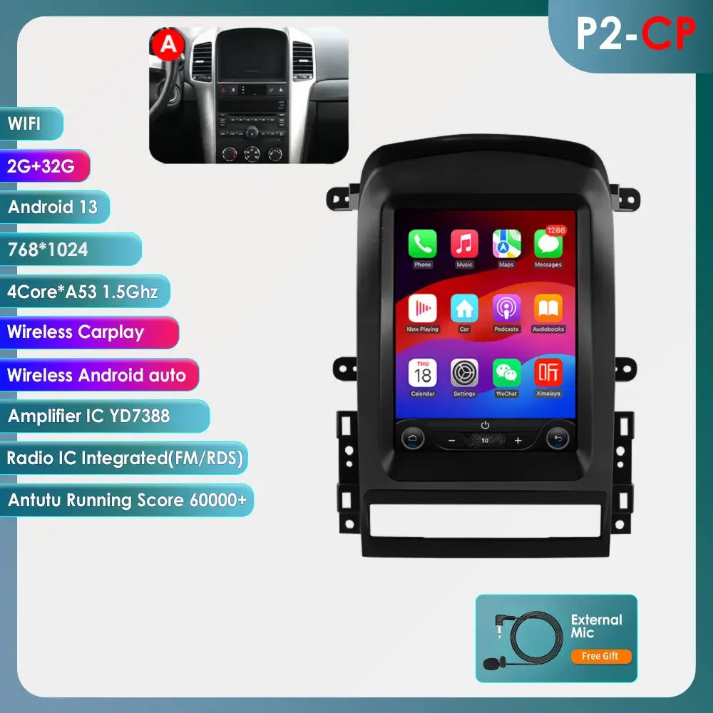 9.7"Android 14 Autoradio for Chevrolet Captiva 2006-2012 multimedia Video player GPS navi Stereo Audio 2din Carplay Touch Screen