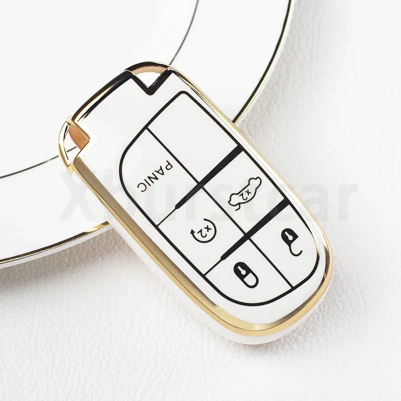 5-Button TPU Key Fob Cover for Jeep, Dodge, Chrysler