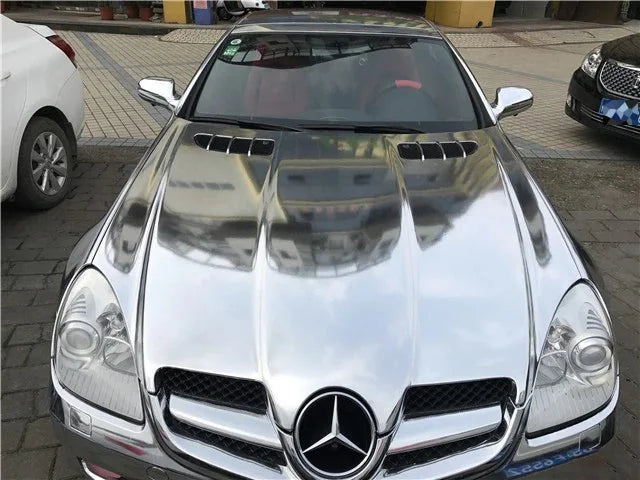 Stretchable Silver Chrome Vinyl Film Wrapping Foil Car Wrap Stickers Motorcycle Tuning Auto Accessories Chrome Mirror Film