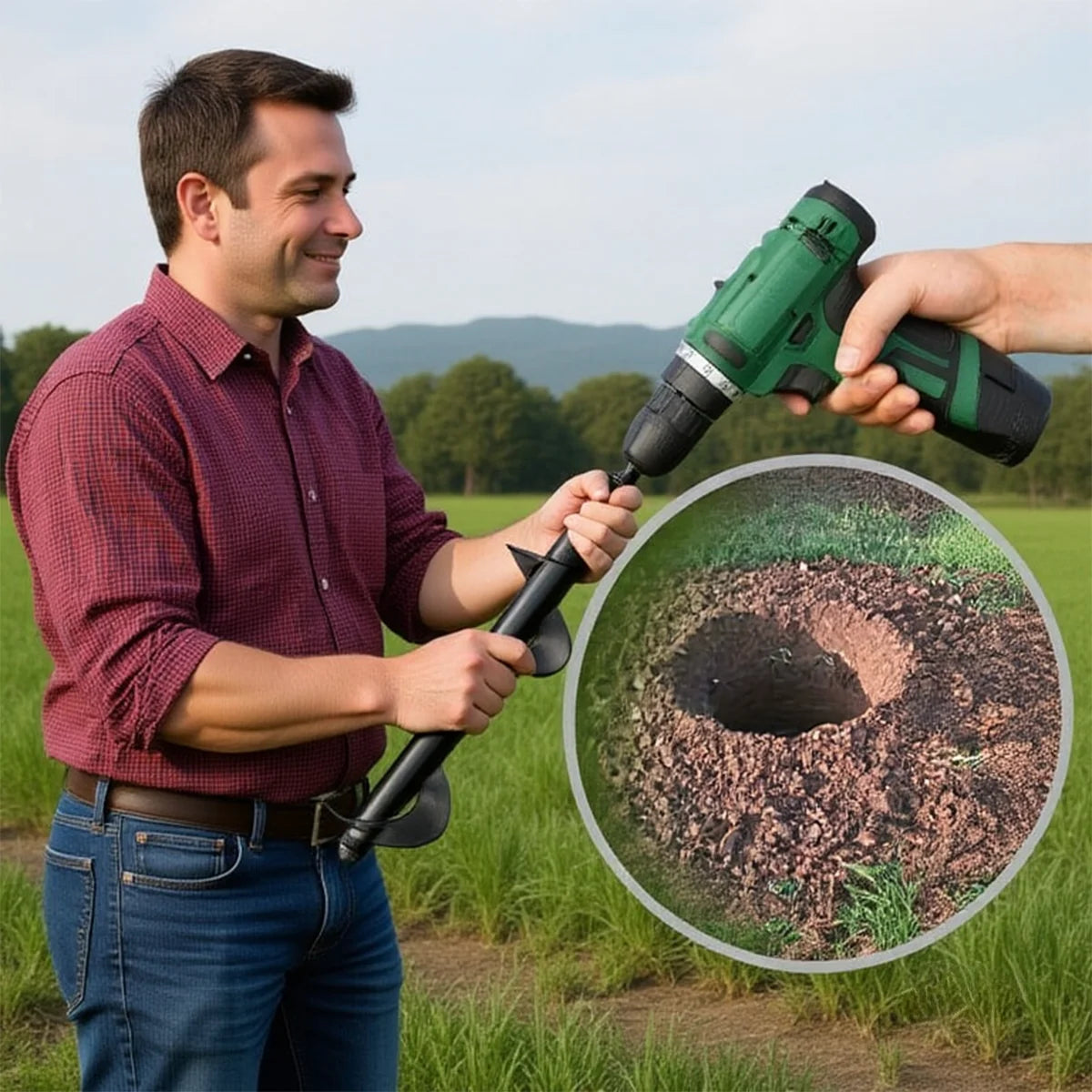 Spiral hole drill bit - Home planting spiral drill bit - Planting tool for loosening soil and digging holes, garden drill bit,