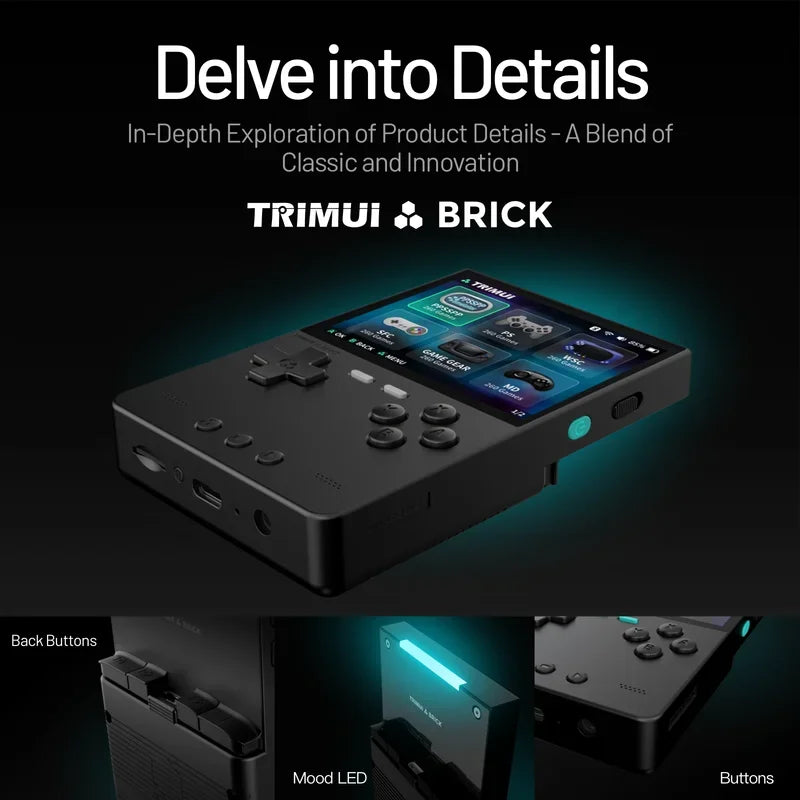 TRIMUI BRICK Retro Handheld Game Console Portable Video Player Open Source Linux System 3.2 Inch HD Screen Games Boy Gifts New