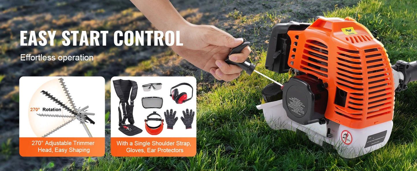 SucceBuy 52CC 6-in-1 Gas Multi-Tool — Hedge Trimmer & Brush Cutter