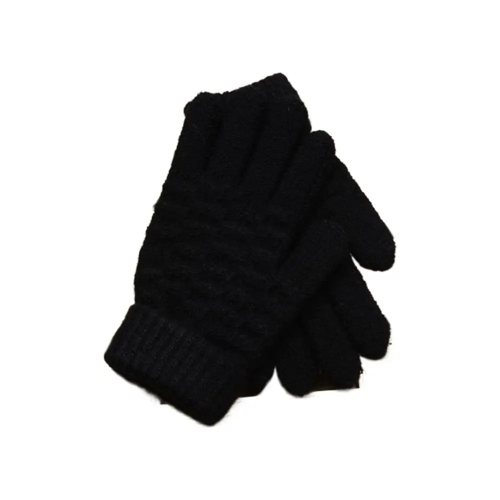 Kids Thick Knitted Winter Gloves - Full Finger Warm Mittens - photo 7
