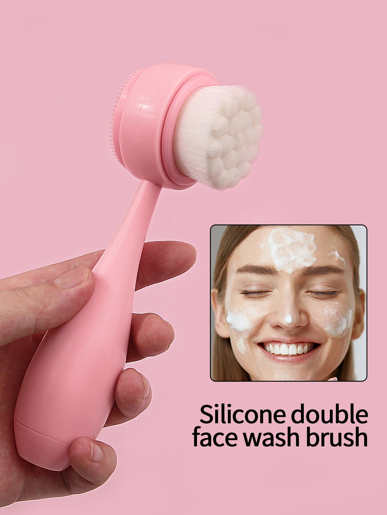 1PC Silicone Facial Cleansing Brush, Handheld Manual Cleansing Brush, Makeup Removal Cleansing Tool