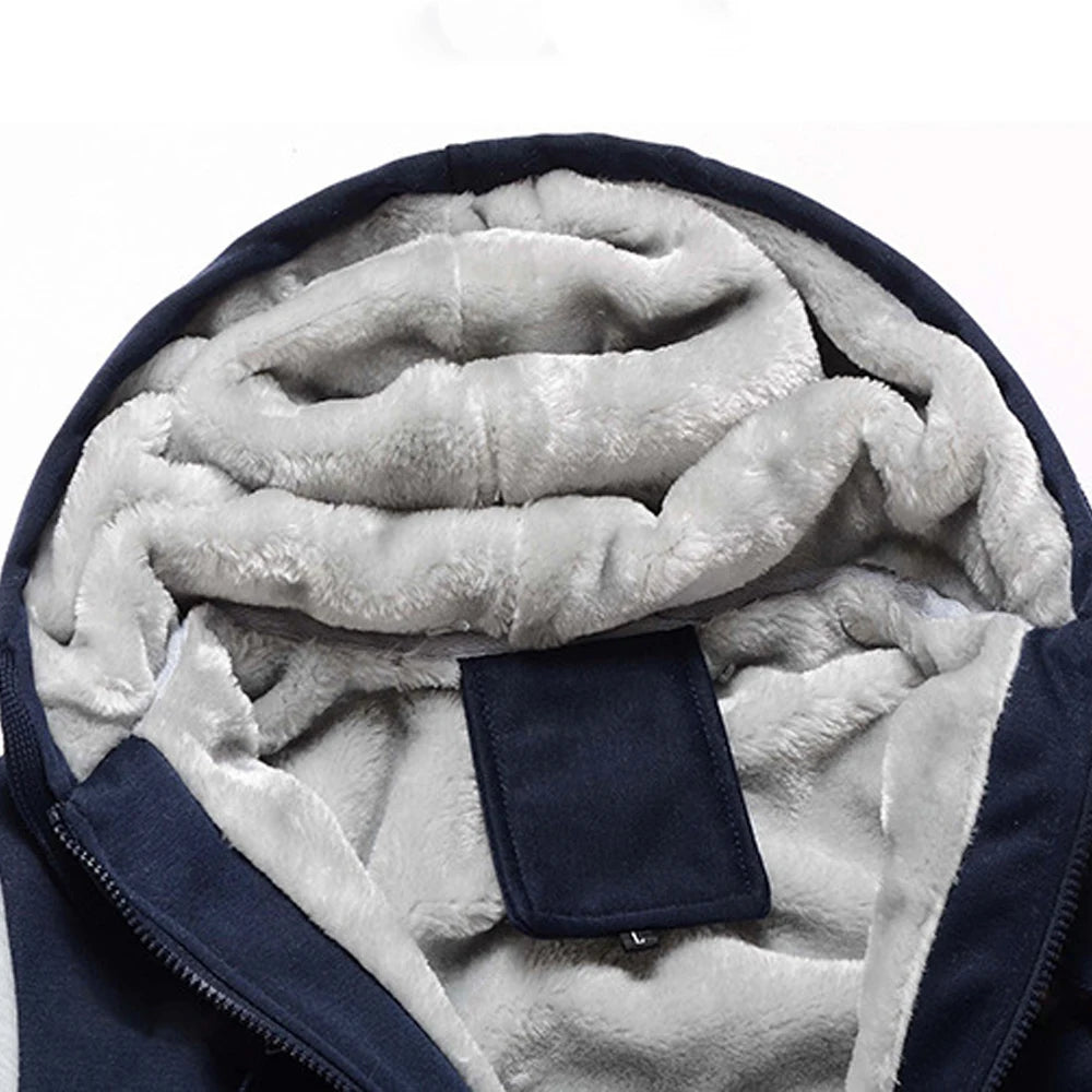 Men's Fleece-Lined Hooded Winter Jacket
