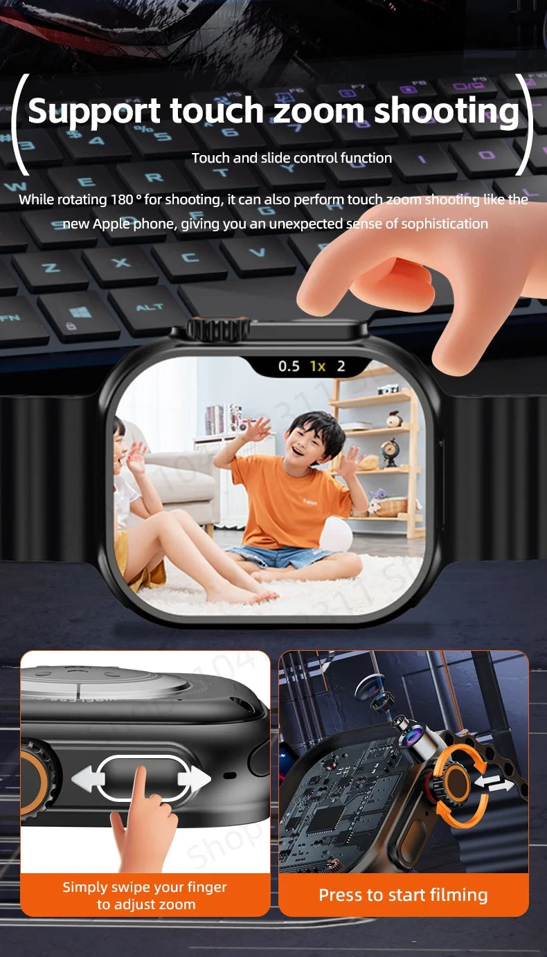 ZestBolt CD12 Smartwatch Android 12.0 4G 5G LTE Sim Card Rotating Camera 2.26 inch 490*580 HD Amoled Screen 2080Mah Smart Watch
