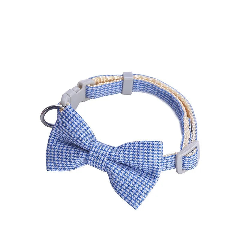 Cute Cat Collar with Bow Tie Adjustable Design Pet Dogs Cats Puppy Necklace Pet Supplies Fashion Accessories Pendant Supplies