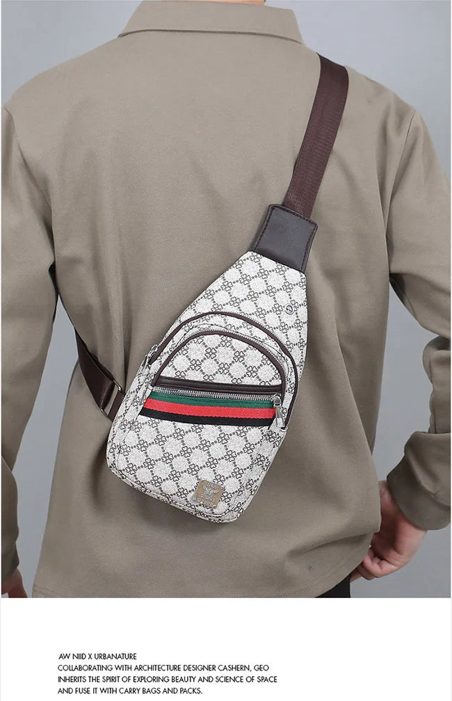 Men's Multifunction Messenger Bag Shoulder Cloth Chest Bags Crossbody Casual Handbag with Earphone Hole