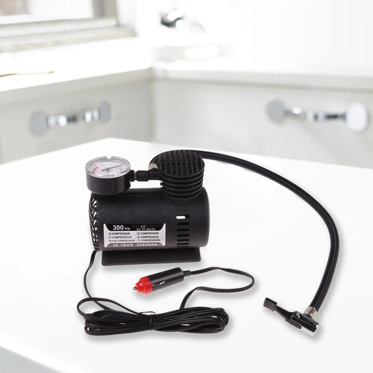 12V Portable Air Compressor with Pressure Gauge Electric Air Pump Auto Tire Infaltor Pump for Car Motorcycle Bicycle