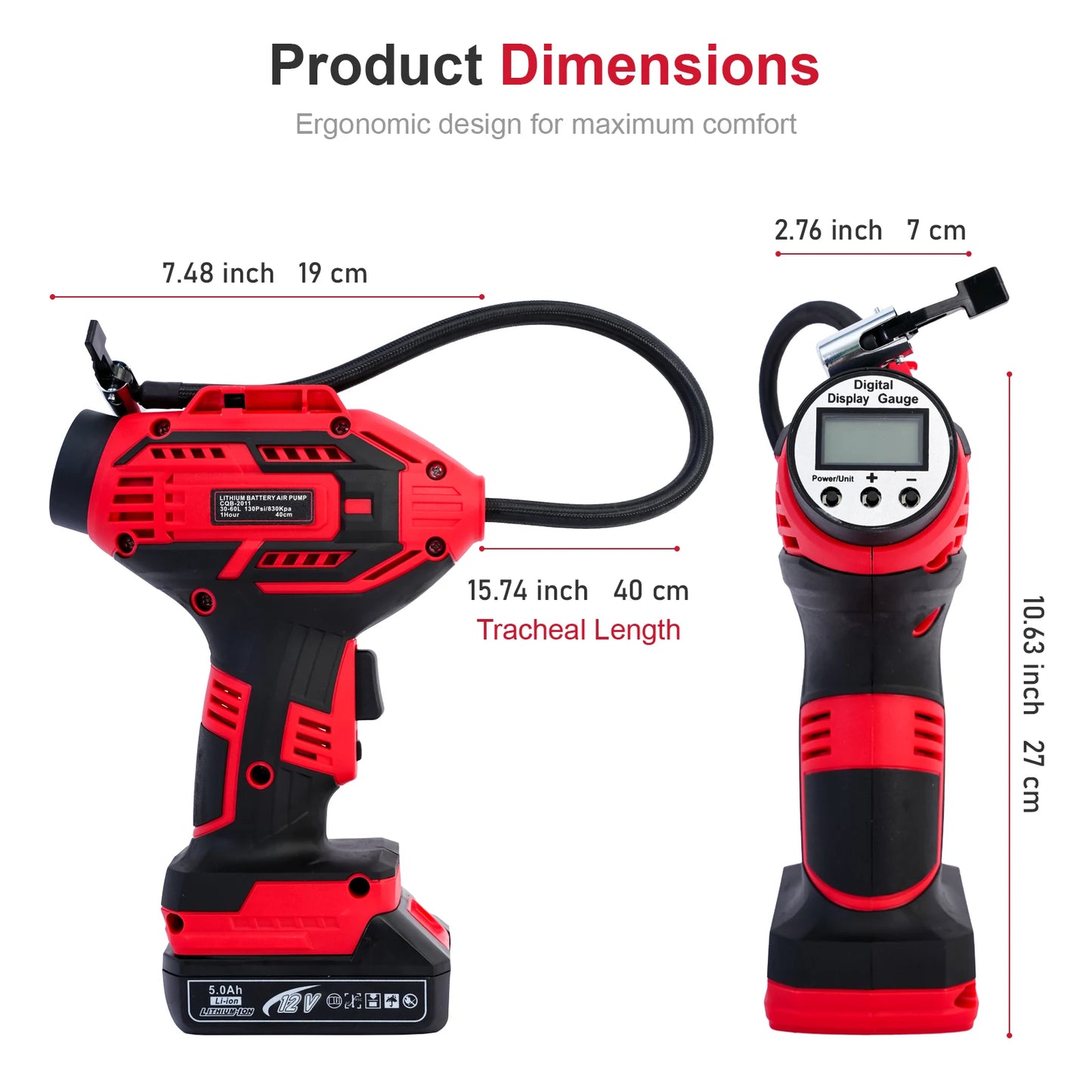 Air Compressor 20V Car Tire Inflator Air Pump Portable 12V Car Adapter Digital Display for Car Motorcycle Bicycle Tires Balls