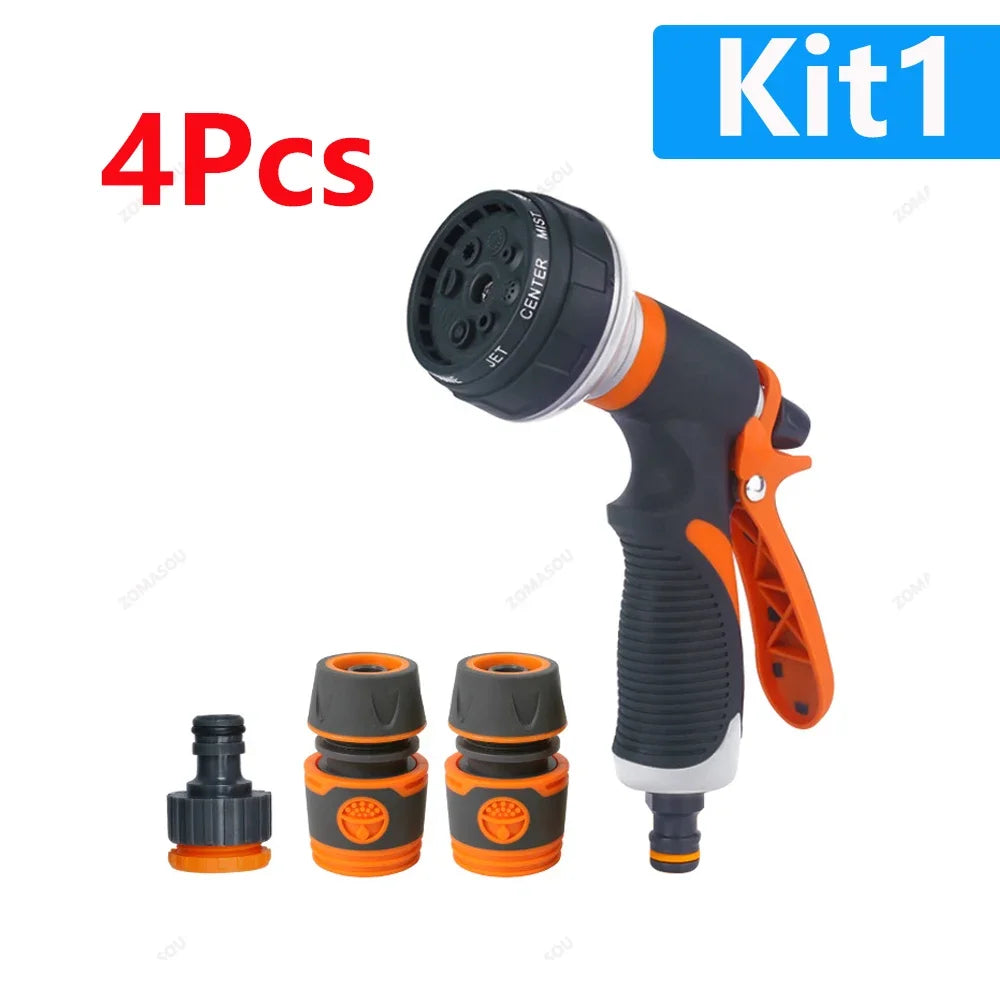 8-Mode High-Pressure Garden Watering Gun — Adjustable Sprayer Nozzle Kit