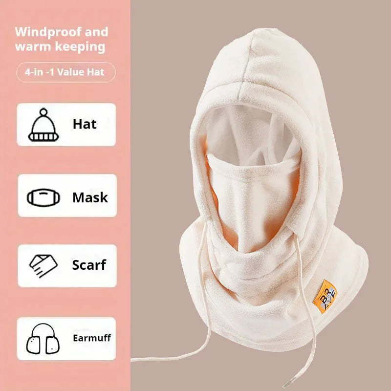 Unisex Knit Balaclava Hood - Drawstring Winter Riding Cap - photo 7