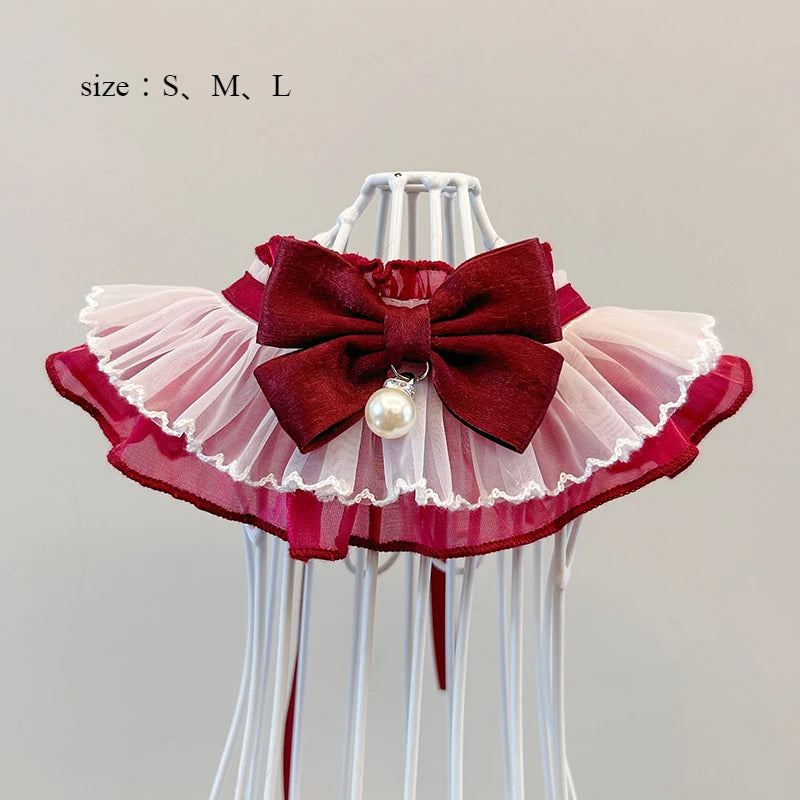 Princess Style Pet Scarf Collar - Cute Bow Tie Accessory for Cats and Dogs - photo 9