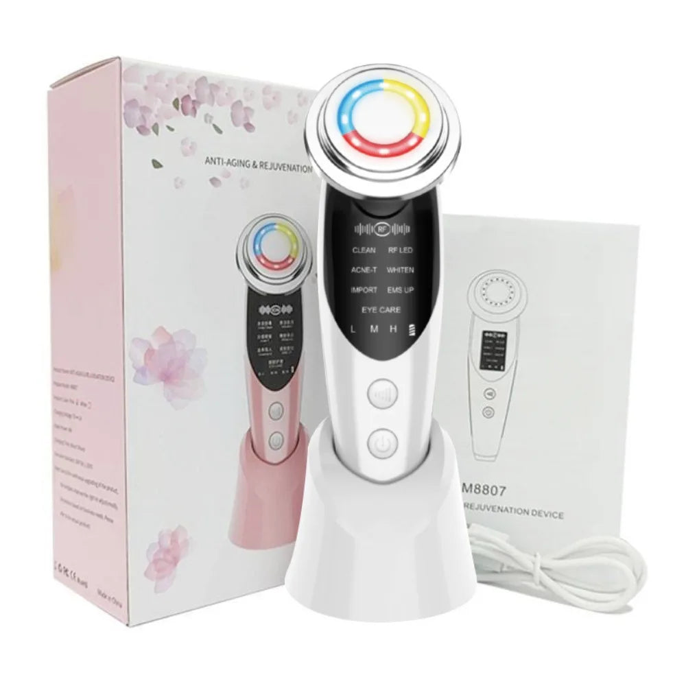 7 in 1 Facial Lifting Machine EMS Microcurrent Multifunctional Facial Slimming Device LED Photon Anti-Aging