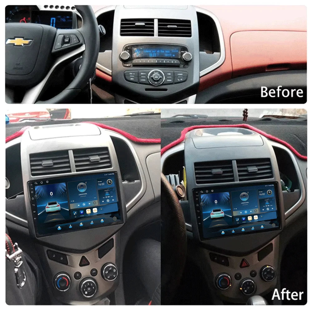 Android 16 Car Radio CarPlay Auto Multimedia Player For Chevrolet Aveo 2 Sonic T300 2011-2015 Navigation GPS 2din Stereo Audio
