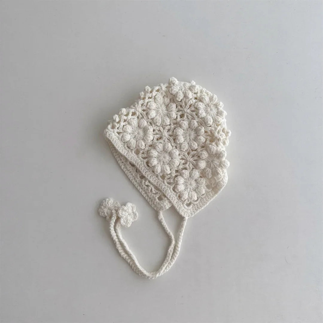 Baby Crochet Ear Flap Beanie - Handmade Knit Hat for Girls - photo 7