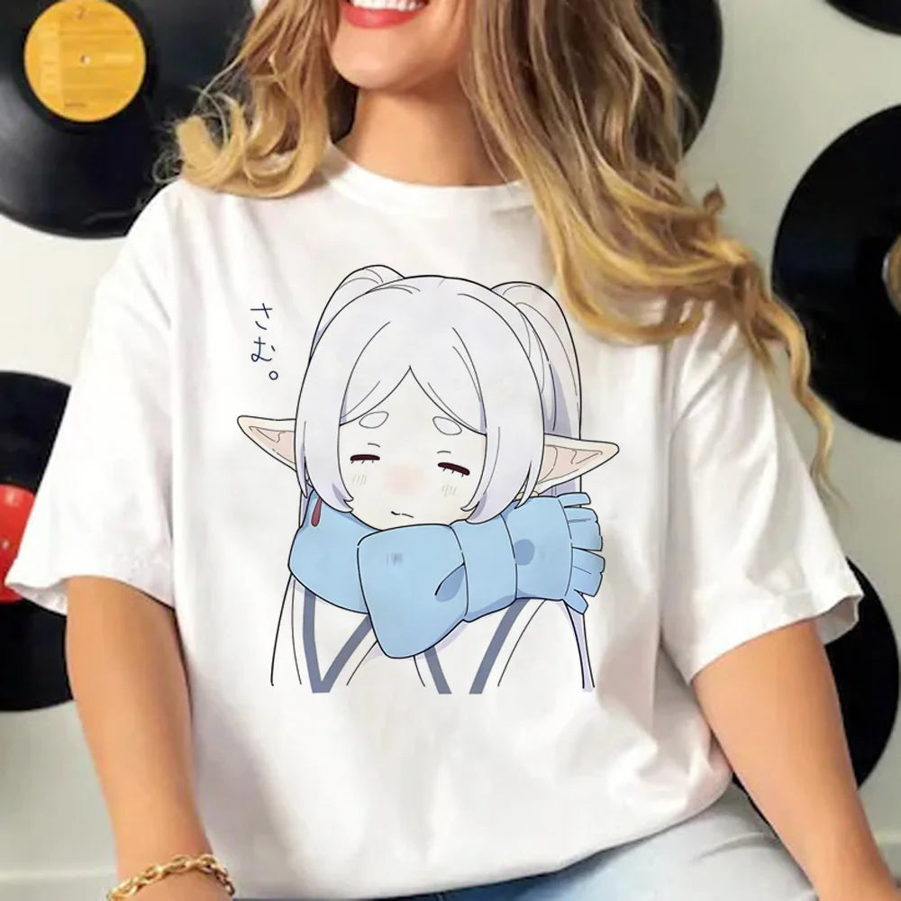 Frieren Tee women Y2K harajuku t-shirts female funny comic clothing