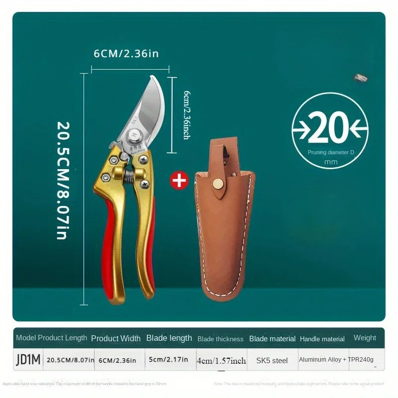 High-Carbon Steel Pruning Shears for Fruit Trees - Durable, No Assembly Required, Industrial Grade Tool