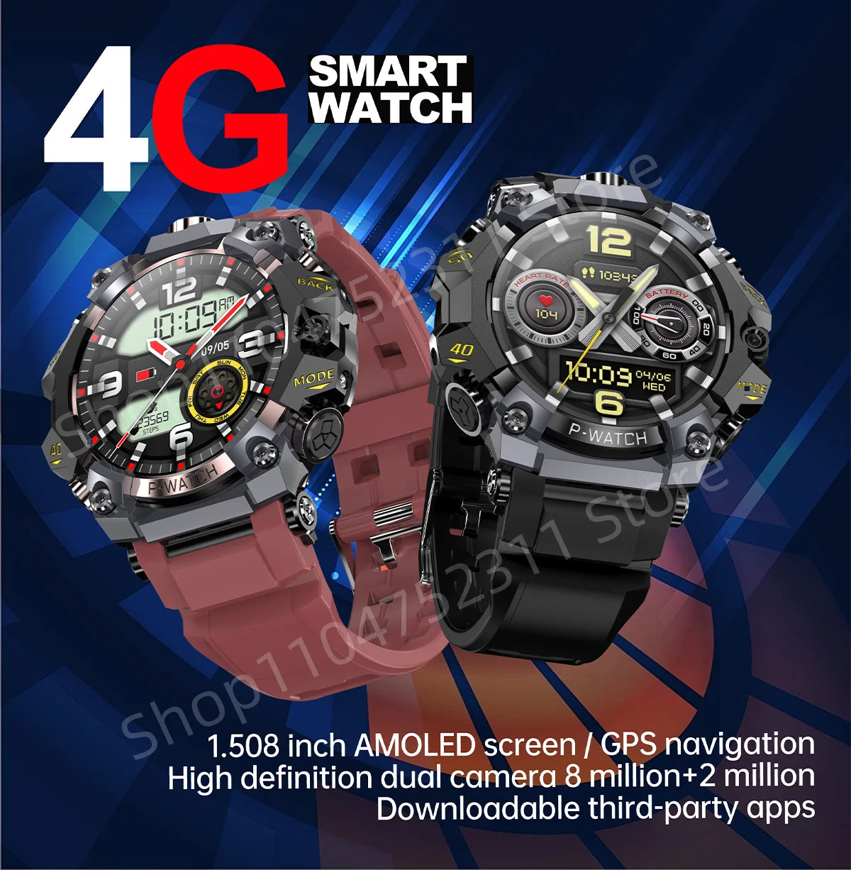 5g Full Netcom Smartwatch 1.508 inch Amoled HD Screen inset 4g/5g Sim Card GPS WIFI IP68 Waterproof Swimming  Sport Smart Watch