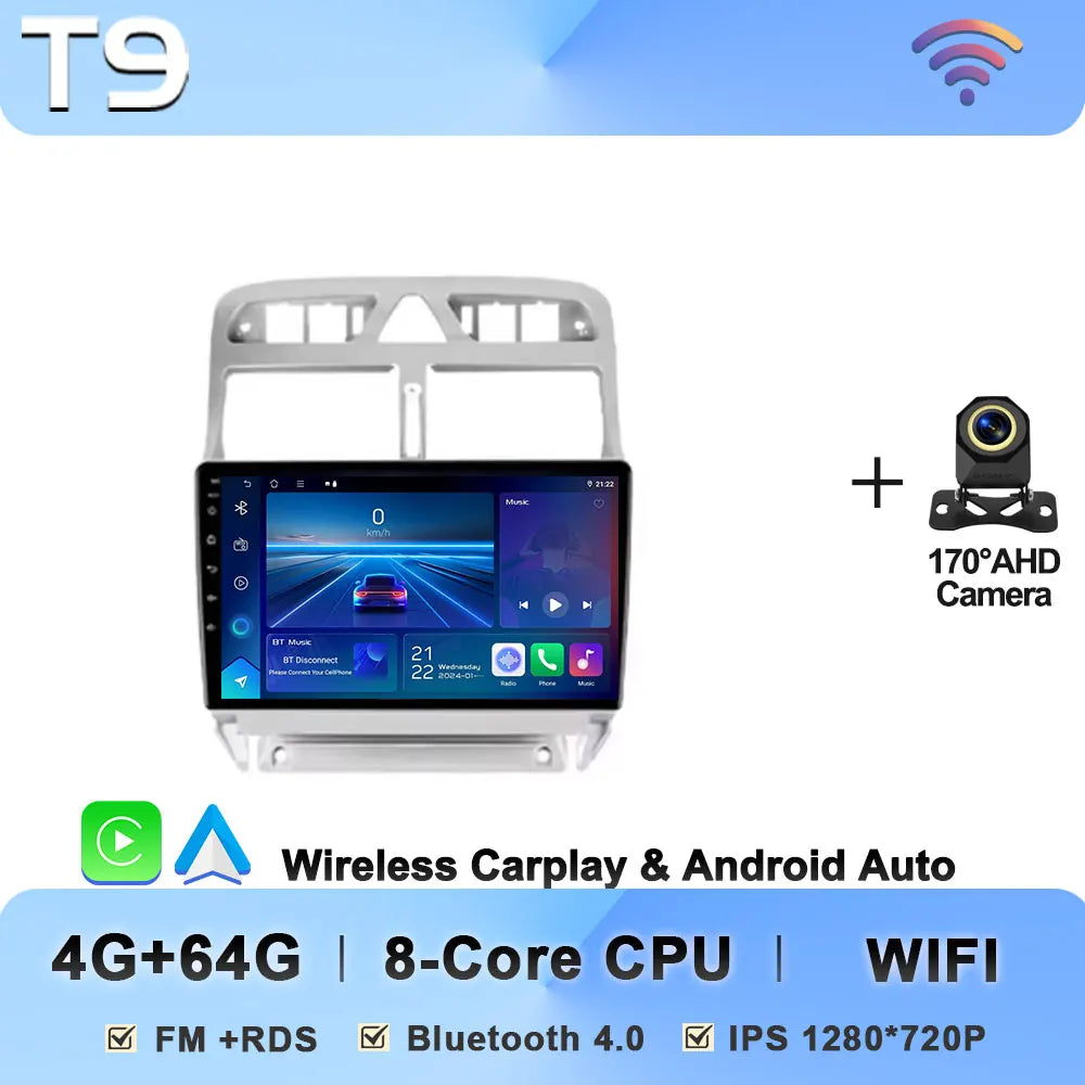 Car Radio Android 16 2din For Peugeot 307 1 2001 - 2008 GPS Navigation Smart Car Systems Wireless Android Auto Carplay 8 Core 4G