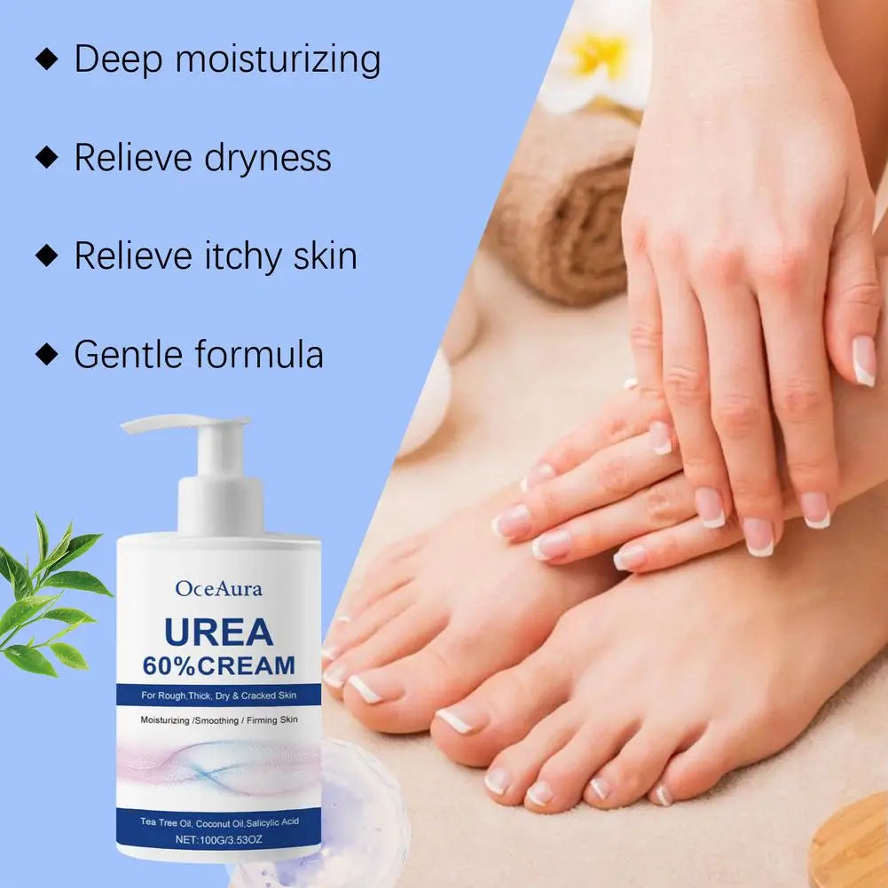 1/2pcs Urea 60% Cream Uric Acid Foot Cream for Heel Repair, Dry and Cracked Heel Treatment, Removes Dead Skin