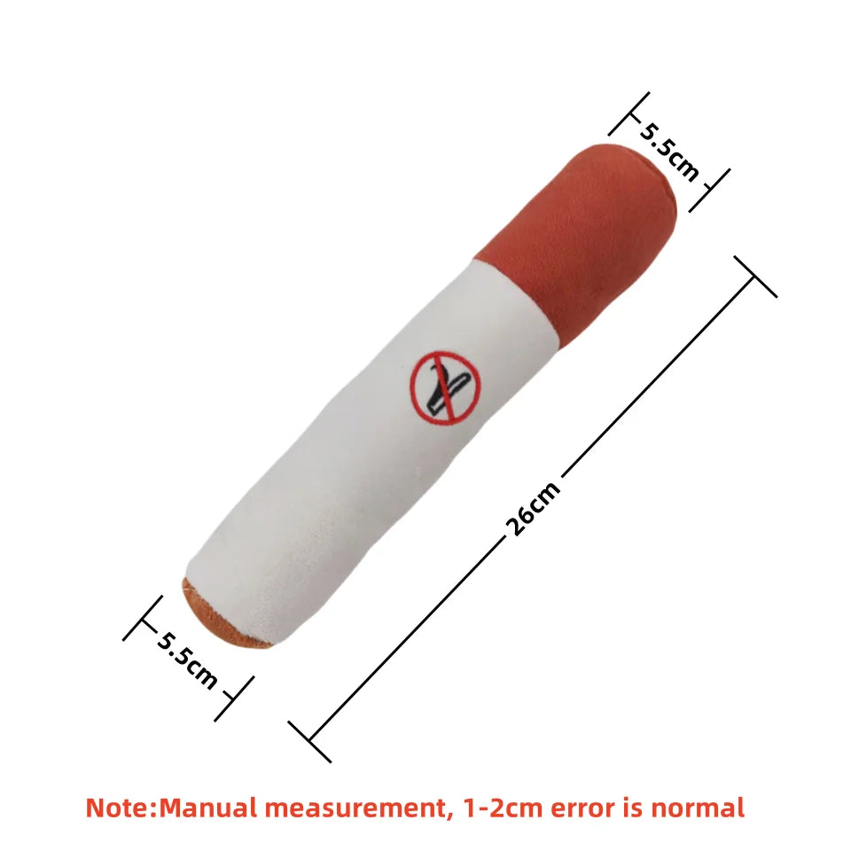 Squeaky Plush Cigar Dog Toy