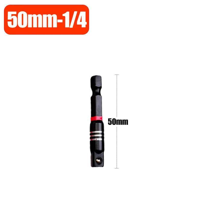 Impact Socket Adapter 1/4" 3/8" 1/2" Square Socket Driver Extension Bit Power Tools Hex Shank Impact Driver Socket Adapter
