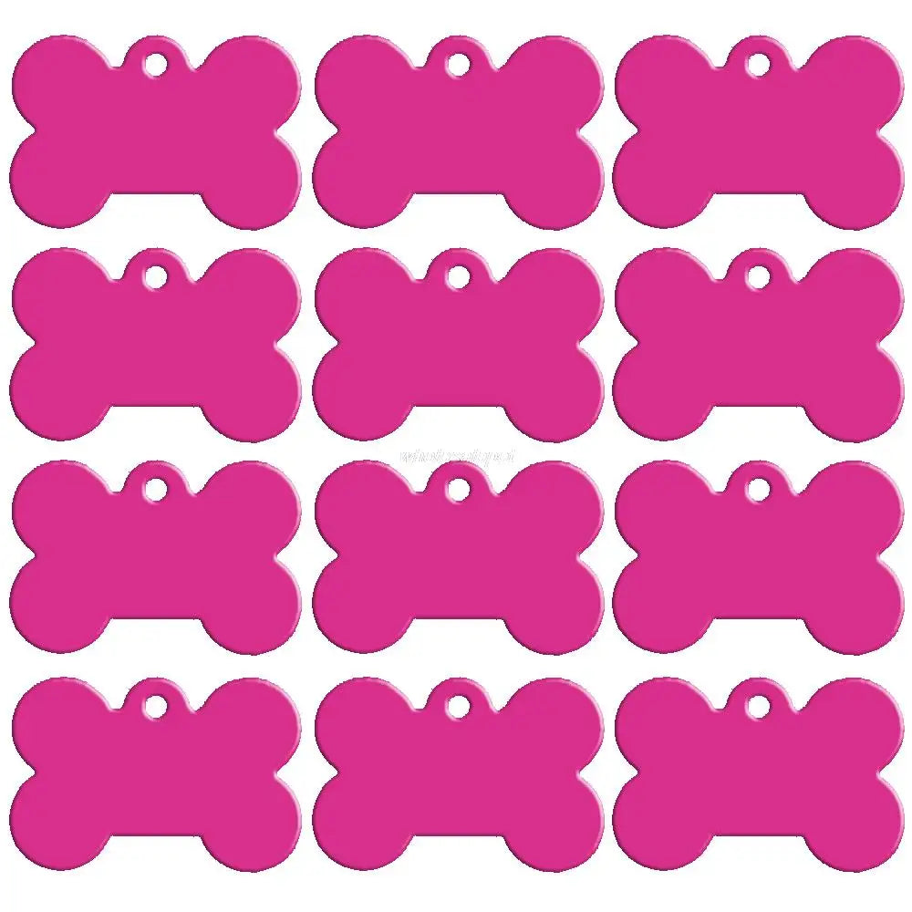 20-Pack Bone-Shaped Pet ID Tags - Double-Sided Engraving