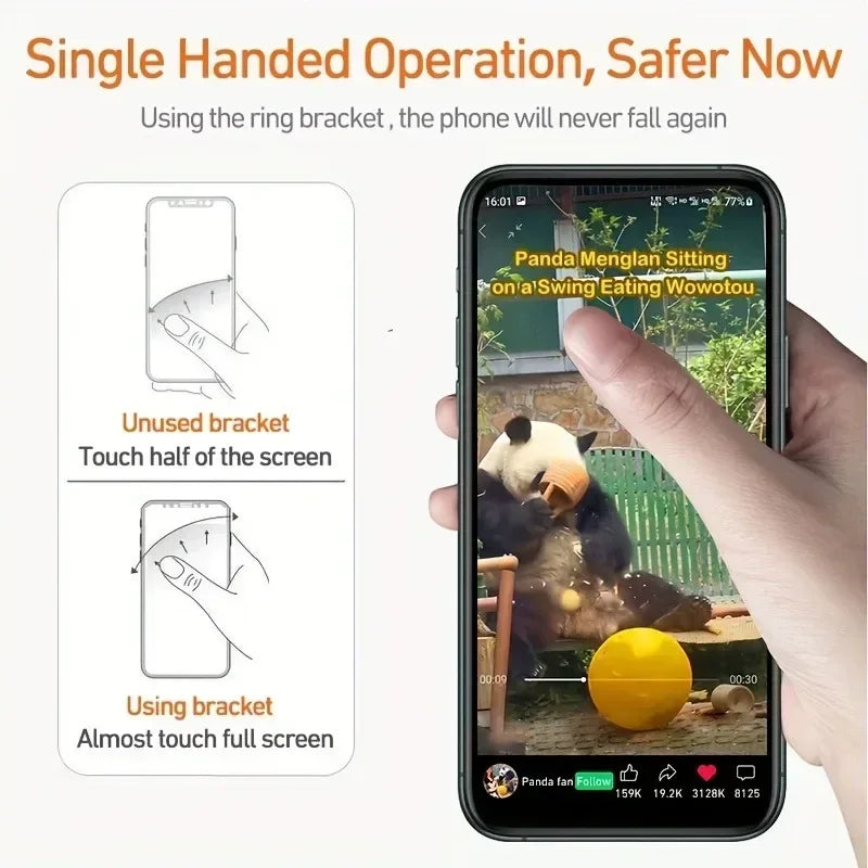 Transparent Cute Cat Phone Ring Holder – Foldable 360° Rotating Stand | Universal Smartphone Accessory