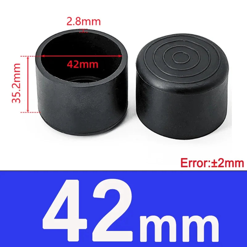 1-20Pcs Round Black PVC Soft Rubber Pipe Sleeve Tube Cap Table Chair Foot Pad Protective Cover 6 8 10 12 14 16 20 22 25 28-100mm