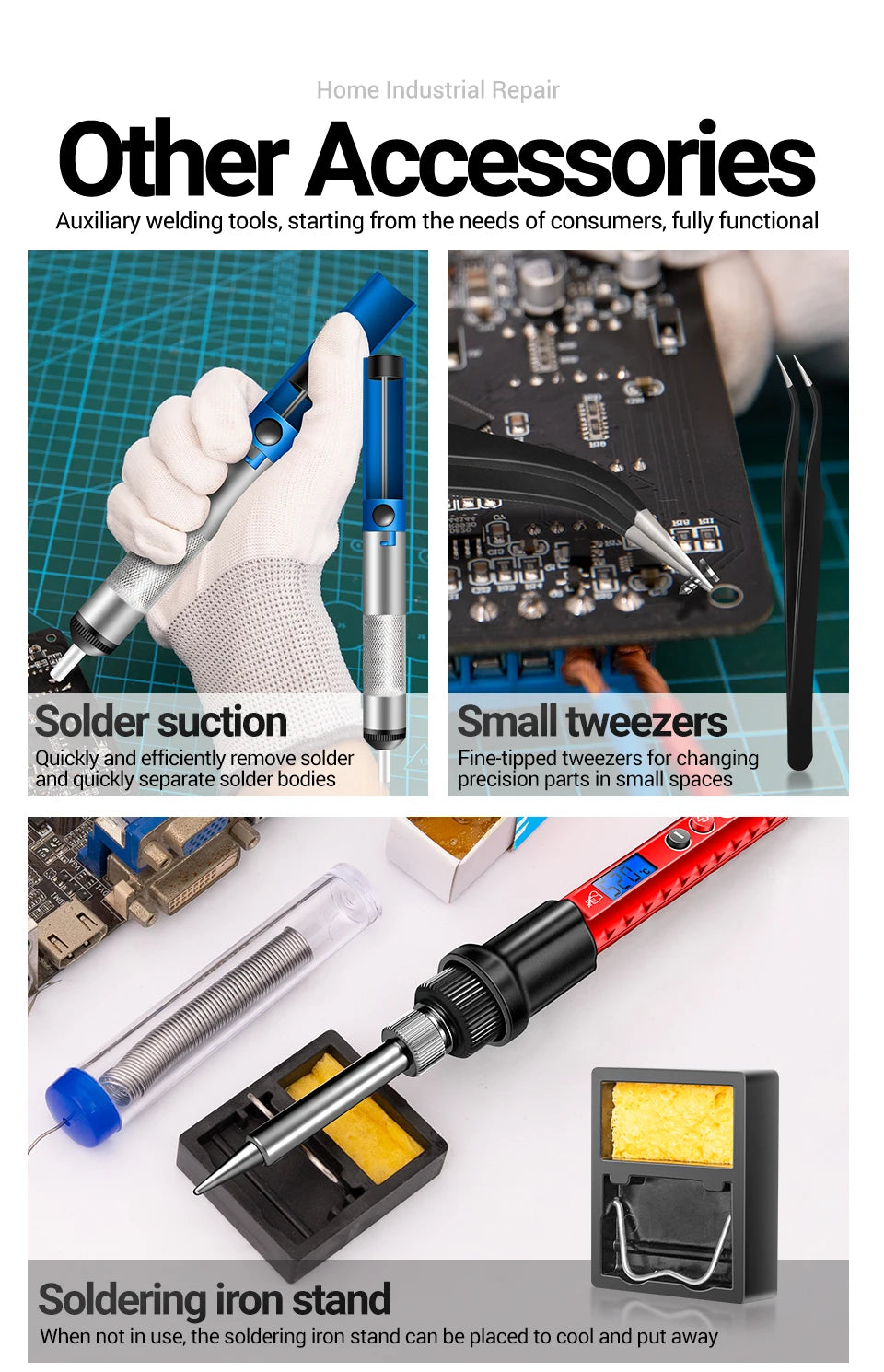 ANENG SL106 Electric Soldering Iron 110V/220V Adjustable Temperature Welding Solder US/EU Plug Professional Welding Tool