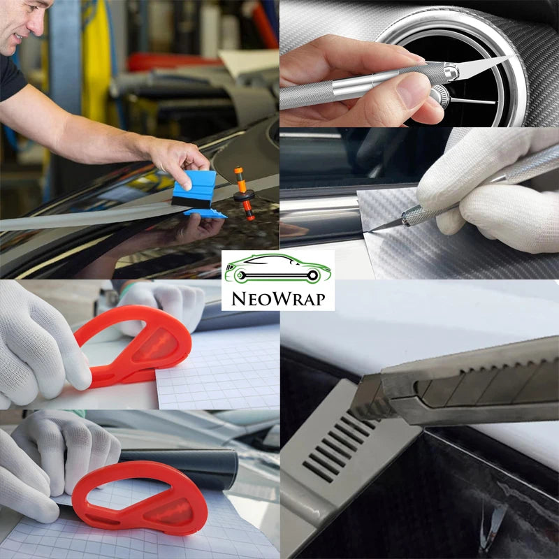Car Vinyl Wrap Tools Kit Rubber Squeegee Mini Scraper for Installing Car Stickers Window Film Tint Application Tools