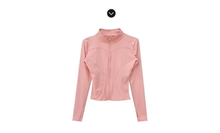 Women's Quick-Dry Yoga Jacket, Slim Zip-Up