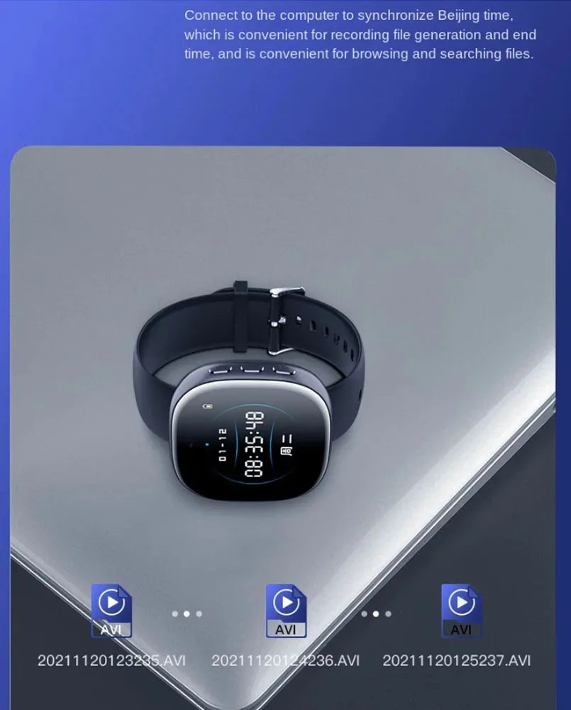 1080P Wearable Watch Camera & Recorder with 128GB Storage