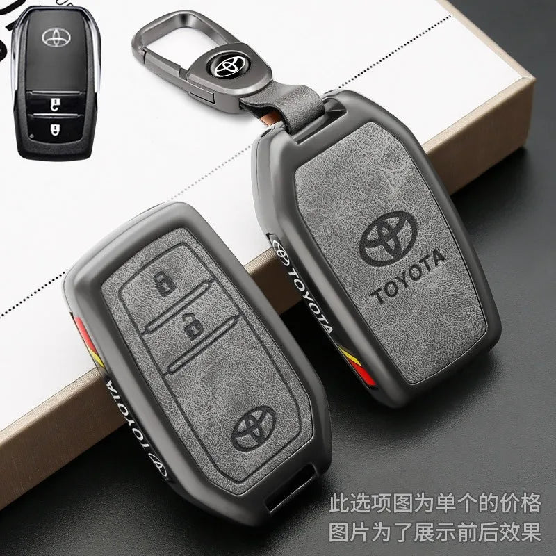 Car Key Case Cover Bag Shell For Toyota C-HR Prius RAV 4 Camry Corolla Land Cruiser 200 Prado Crown TLK 200 Yaris Cross Hilux