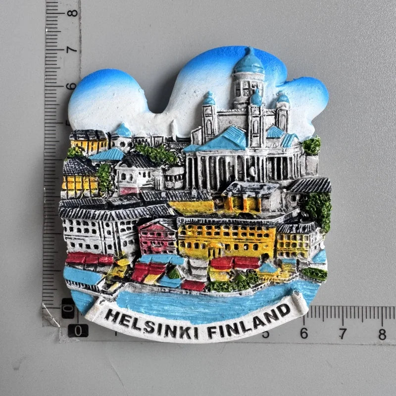 Finland Tourist Souvenir Fridge Magnets Helsinki Bengtskar Turku Cathedral Suomi Lapland Aurora Moose Finnish Reindeer HomeDecor