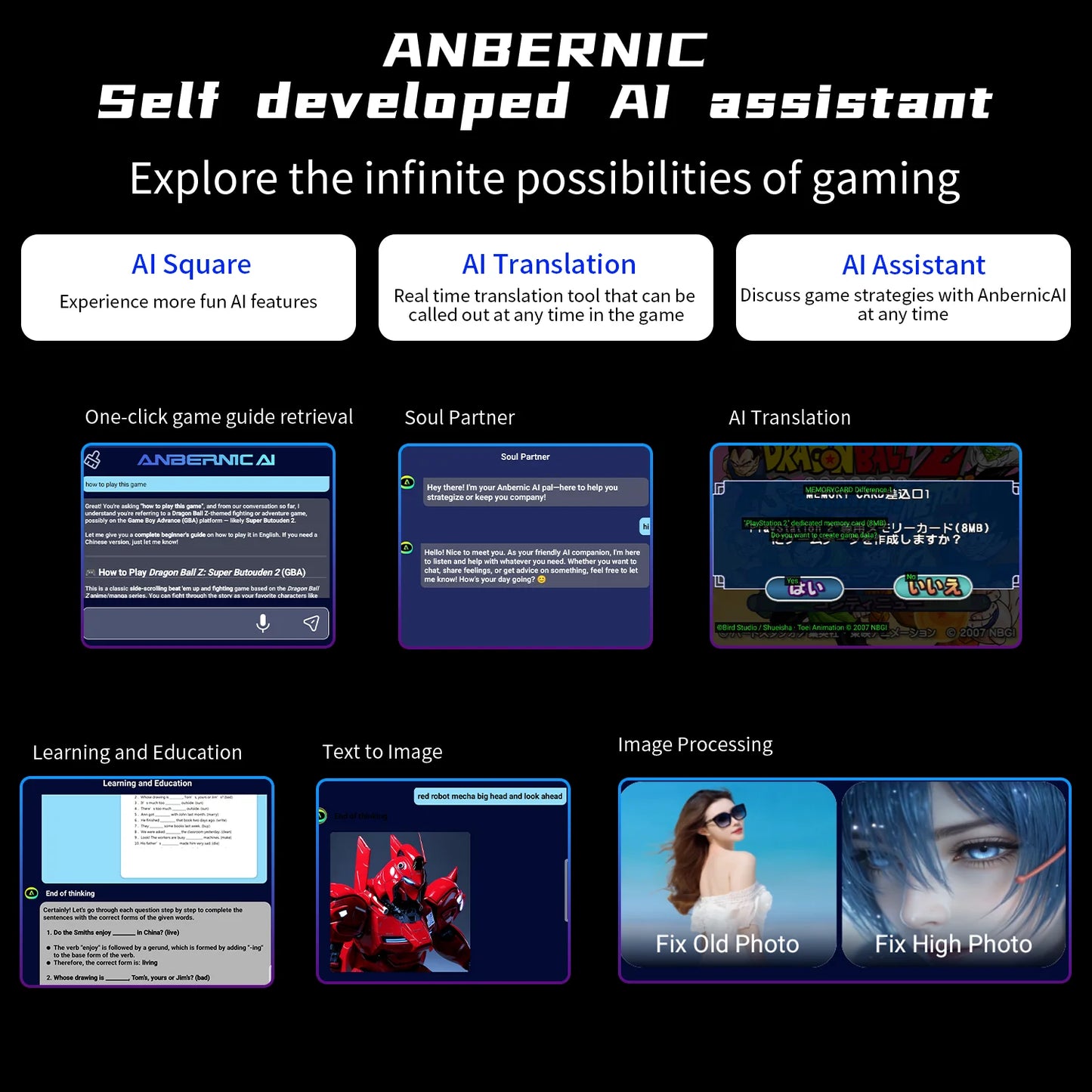 ANBERNIC RG Slide Handheld Game Console 4.7-inch LTPS In-Cell Display 1280*960 Screen Retro Video Game Player Android 13 5000mAh