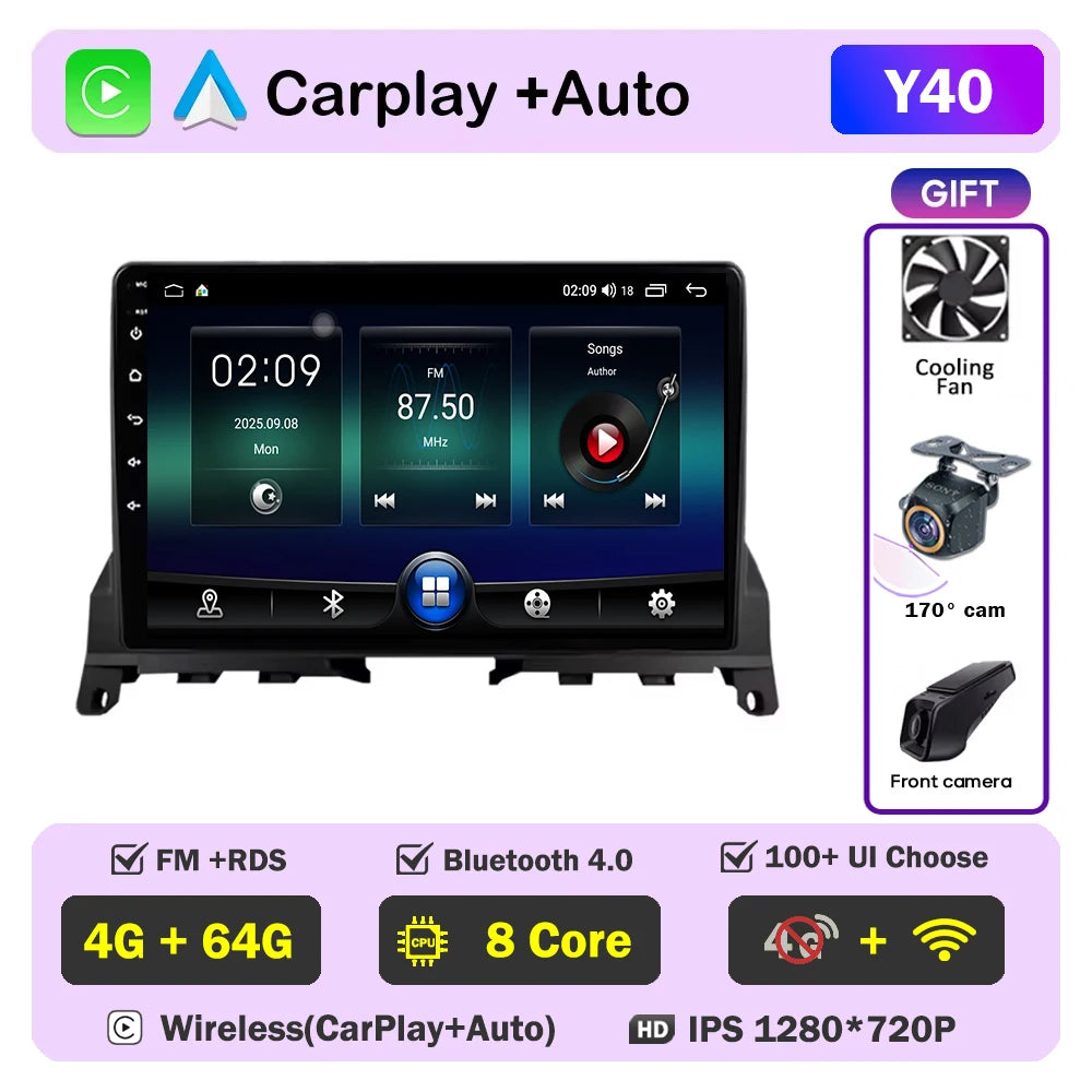 Car Stereo with Apple CarPlay & Android Auto, Compatible with Mercedes-Benz C-Class W204 S204 (2007-2010)