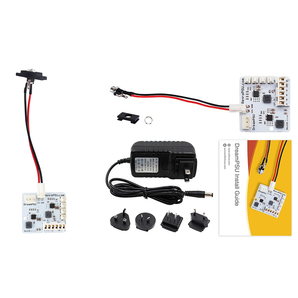 For SEGA DreamCast DreamPSU Rev2.0 12V Power Supply Board + Power Plug Adapte For AII DreamCart Game Console Replacement Parts