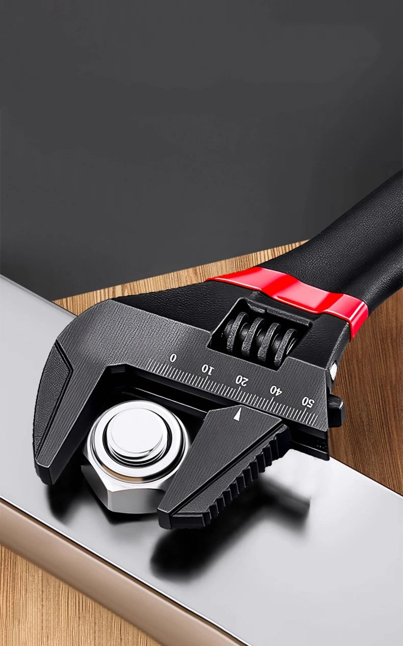 1 Pcs 6/8” Short Handle Adjustable Wrench Oversized Open Bathroom Wrench Mini Small Board Large-diameter Adjustable Short Handle