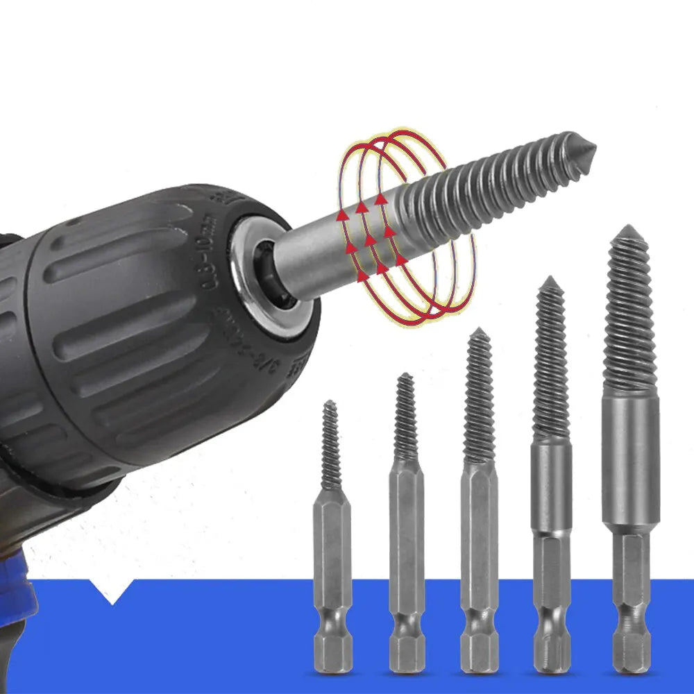 10 Pc Broken Screw Extractor Set, Hex Shank Bolt Remover