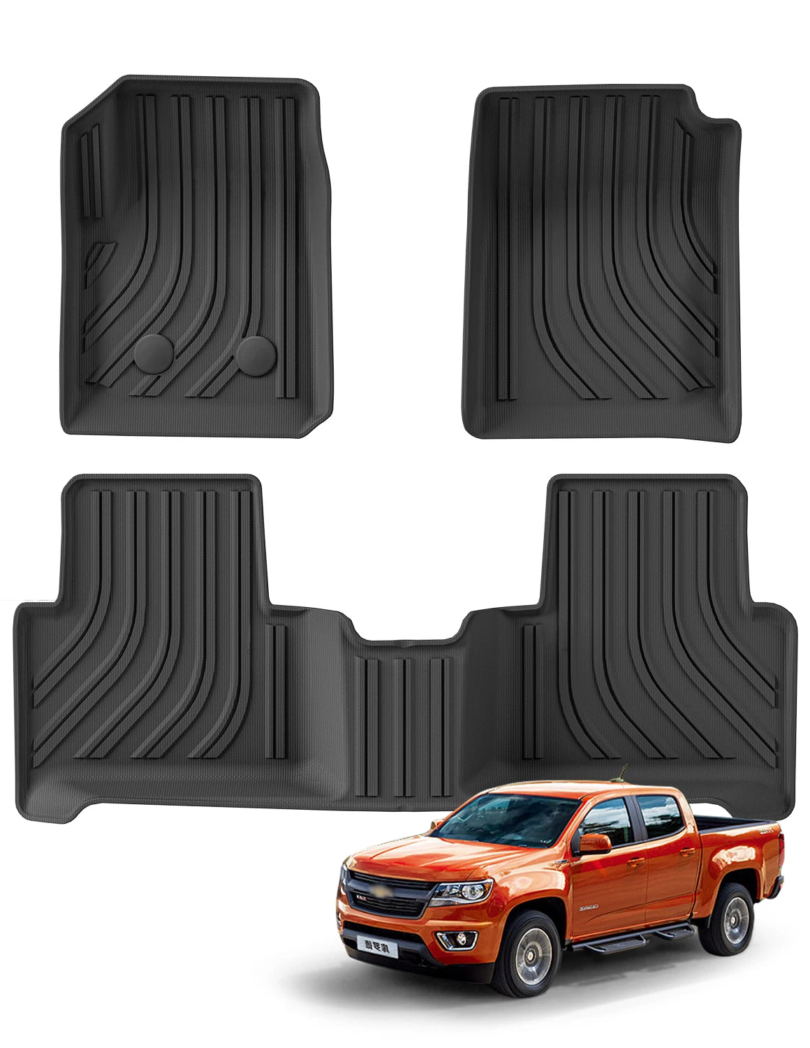 for Chevrolet Chevy Colorado 2015 - 2022 Car Floor Mats 3D TPE Foot Pad Set All Weather Auto Accessories
