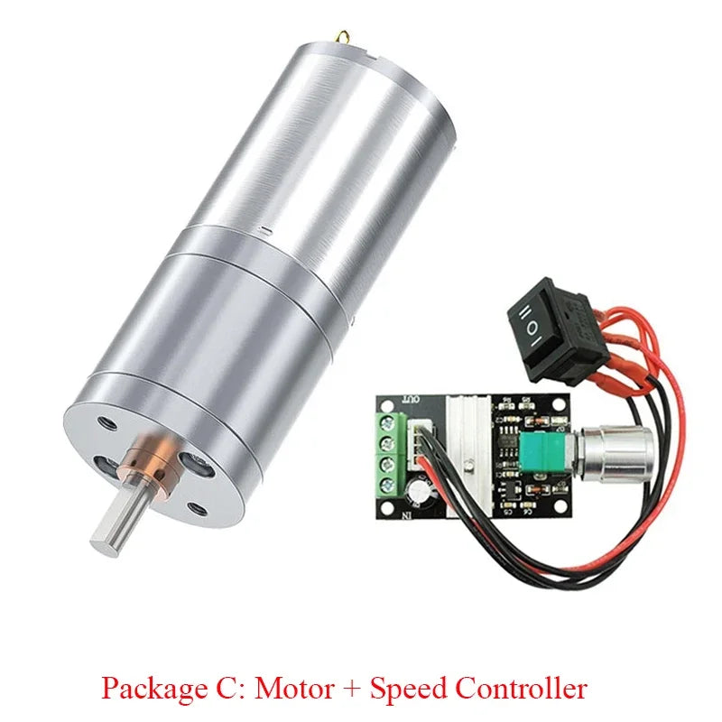 JGA25-370 Worm Gear Motor  DC 12V 24V 12RPM-1360RPM Reduction Gear Motor Large Torque High Power Reversed Motor
